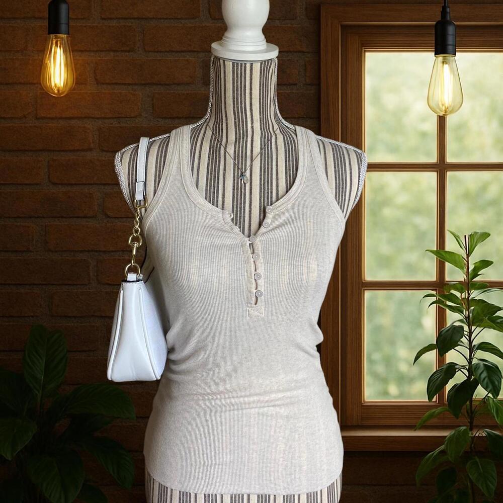 Cream and white vintage aerie tank top